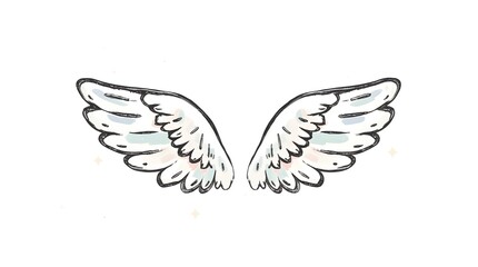 Obraz premium White Wing Drawing