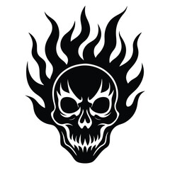 skull in flames