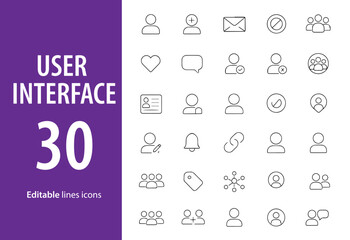 User Interface Line Icons, Button, Toggle, Slider, Menu, Pop-Up, Cursor, Scrollbar, Dropdown, and More , Editable Formats: AI, EPS, JPG, PNG , Ideal for Both Digital and Print Use
