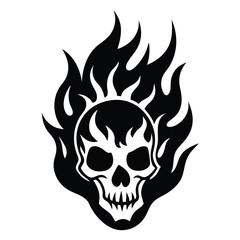 skull in flames