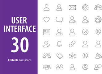 User Interface Line Icons, Button, Toggle, Slider, Menu, Pop-Up, Cursor, Scrollbar, Dropdown, and More , Editable Formats: AI, EPS, JPG, PNG , Ideal for Both Digital and Print Use