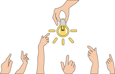 アイデアが閃くイラスト