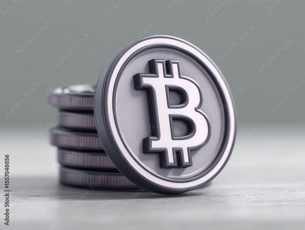 Poster discover the transformative power of cryptocurrency through a detailed close-up view of bitcoin coin