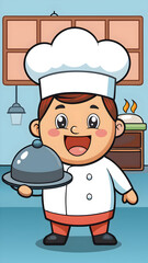 chef with a tray