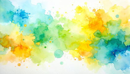 Watercolor Splashes on Textured Paper for Artistic Background, Hand-Painted Pattern and Creative Wash Detail