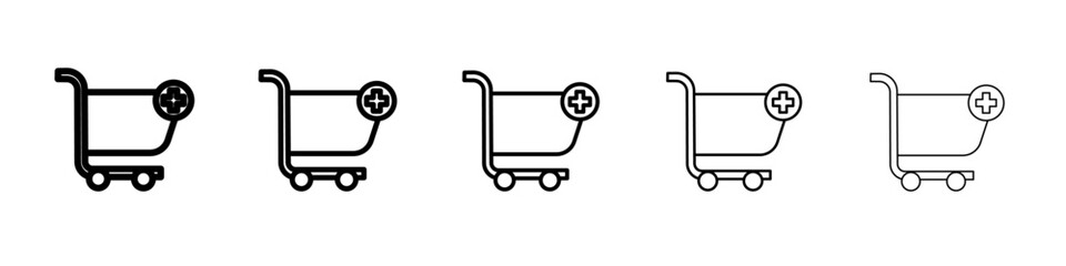 add to cart icon vector outline symbol or illustration