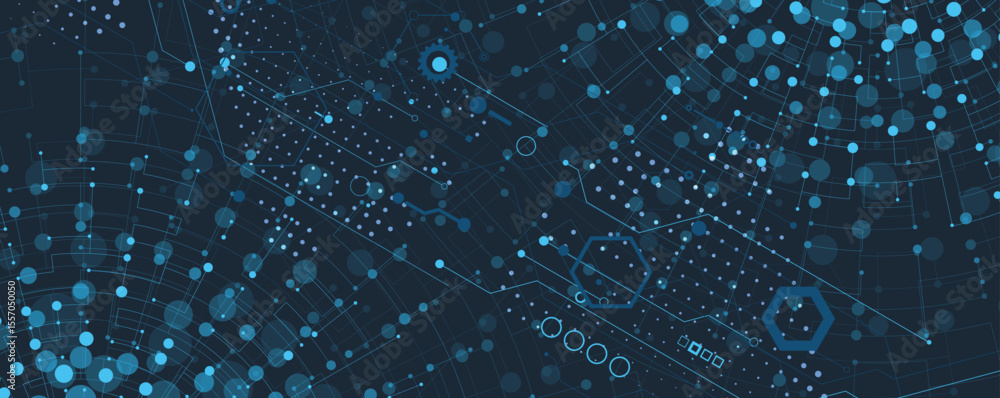 Poster Abstract futuristic circuit board technology data concept nodern background