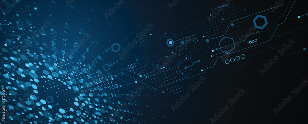 Poster abstract futuristic circuit board technology data concept nodern background