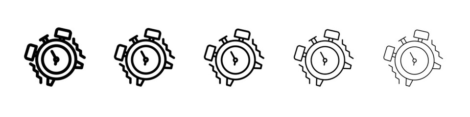alarm icon vector outline symbol or illustration