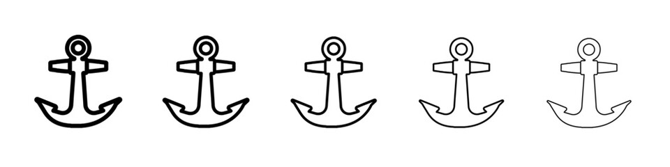 anchor icon vector outline symbol or illustration
