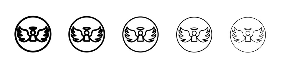 Angel icon vector outline symbol or illustration
