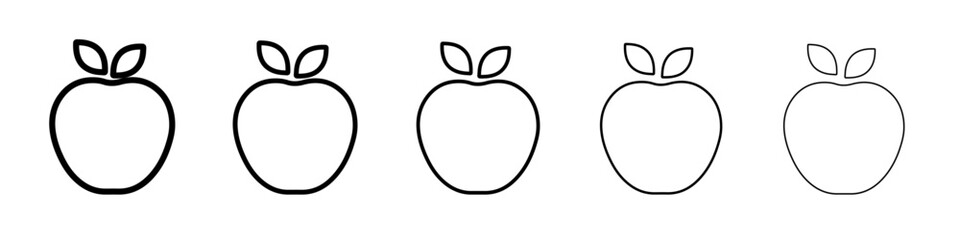 apple icon vector outline symbol or illustration