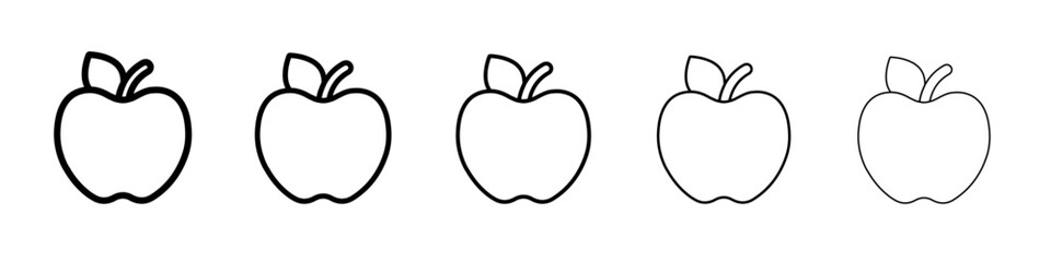 apple icon vector outline symbol or illustration