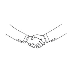 Handshake One Line Drawing – Minimalist Business Agreement Concept