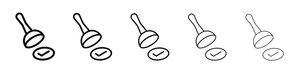 Approval stamp icon vector outline symbol or illustration