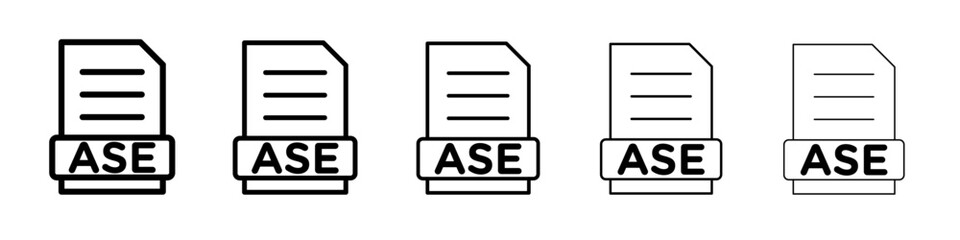 ASE File Document Icon vector outline symbol or illustration