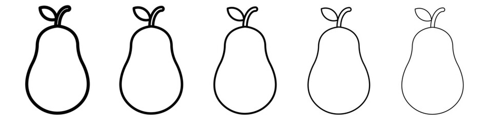 avocado icon vector outline symbol or illustration