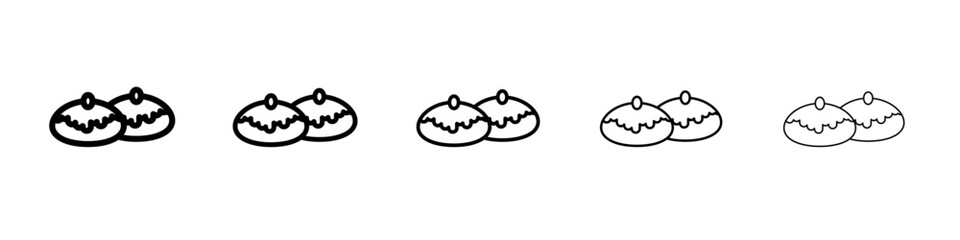 belgian buns icon vector outline symbol or illustration