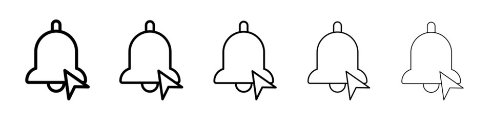bell click icon vector outline symbol or illustration