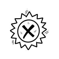 Hand Drawn Unverified Illustration. Doodle Vector. Isolated on White Background - EPS 10 Vector