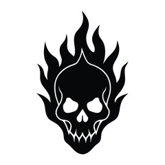 skull with flames