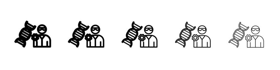 Biomedical engineer icon vector outline symbol or illustration