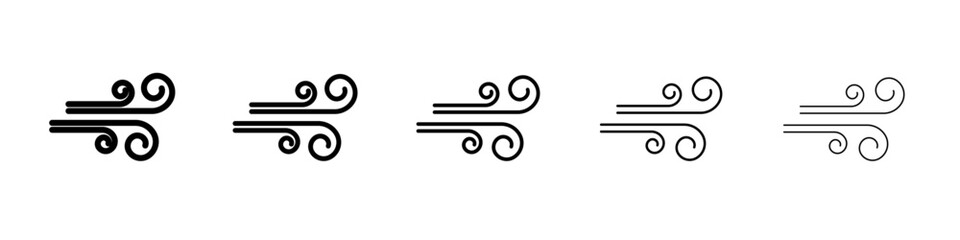 Blowing wind icon vector outline symbol or illustration