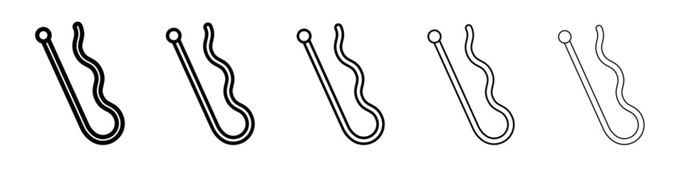 bobby pins icon vector outline symbol or illustration