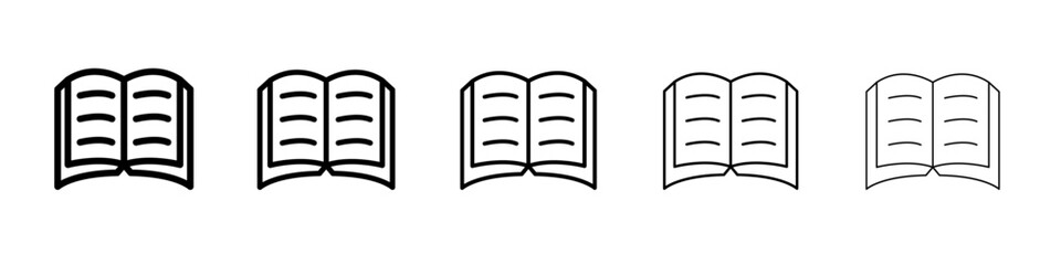 Book icon vector outline symbol or illustration