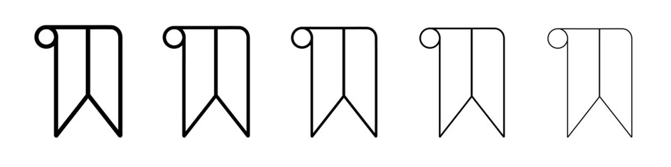 book mark icon vector outline symbol or illustration