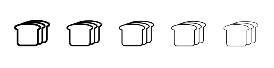 Bread slice icon vector outline symbol or illustration