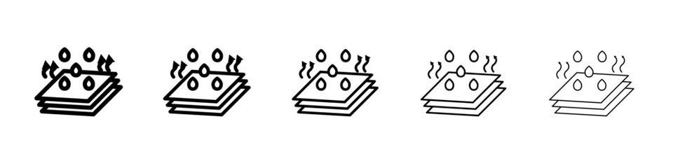 Breathable sweat absorption icon vector outline symbol or illustration