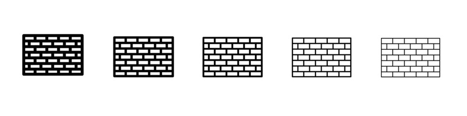 brick wall icon vector outline symbol or illustration