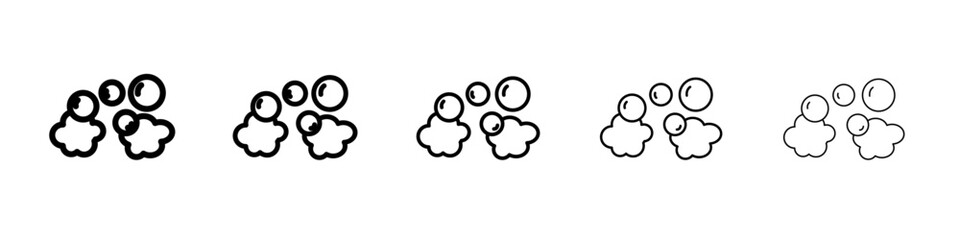 Bubbles and foam icon vector outline symbol or illustration