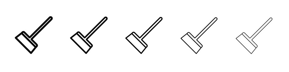 broom icon vector outline symbol or illustration