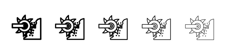 Bucket wheel excavator icon vector outline symbol or illustration