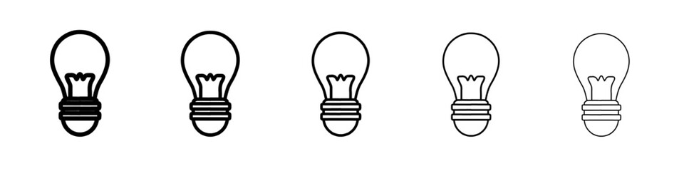 bulb icon vector outline symbol or illustration