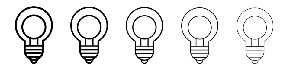 bulb icon vector outline symbol or illustration