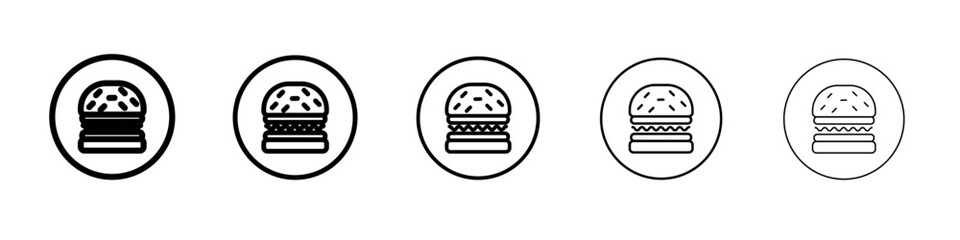 Burger icon vector outline symbol or illustration