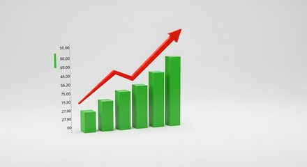 Fototapeta premium Upward Trending Bar Graph Visualizing Growth and Success
