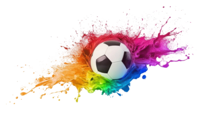 Soccer ball with flag of Brazil isolated on white background
