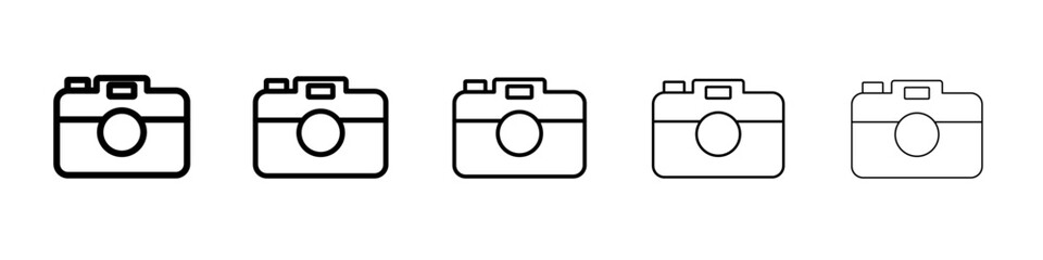 Camera icon vector outline symbol or illustration