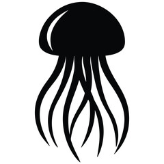 vector illustration of a cartoon jellyfish