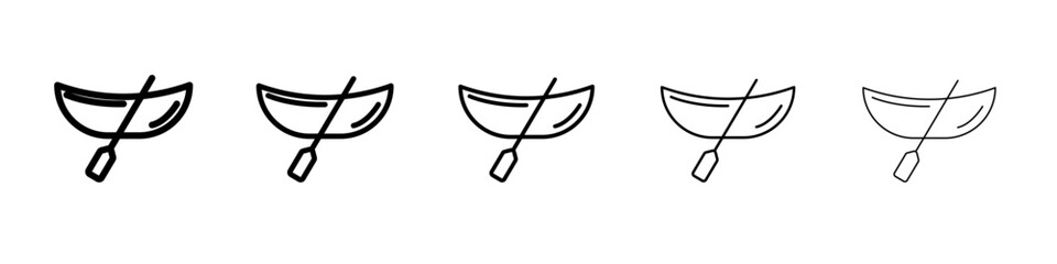 canoe icon vector outline symbol or illustration