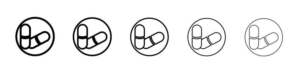 Capsule icon vector outline symbol or illustration