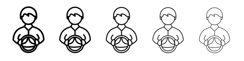 car driver icon vector outline symbol or illustration