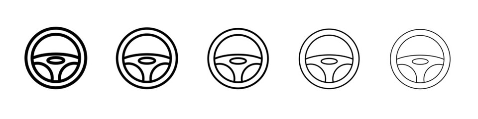 car Steering wheel icon vector outline symbol or illustration