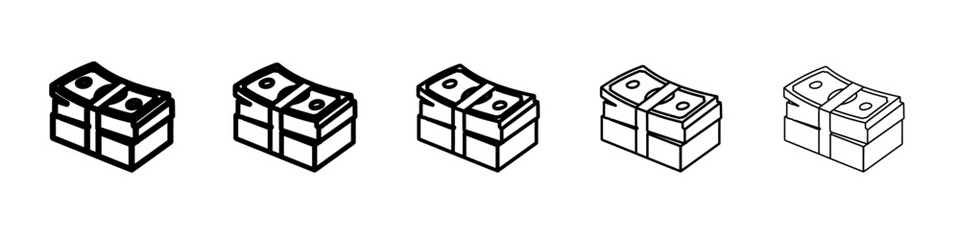 cash icon vector outline symbol or illustration