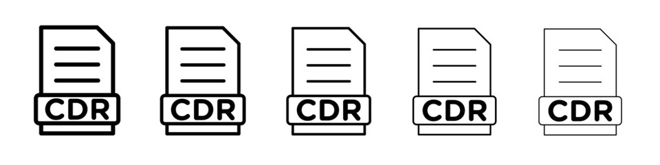 CDR File Document Icon vector outline symbol or illustration