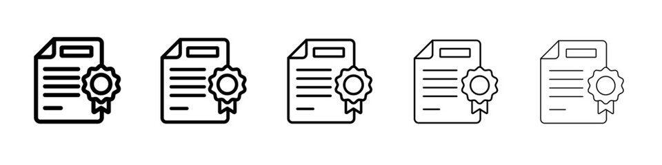 certificate icon vector outline symbol or illustration